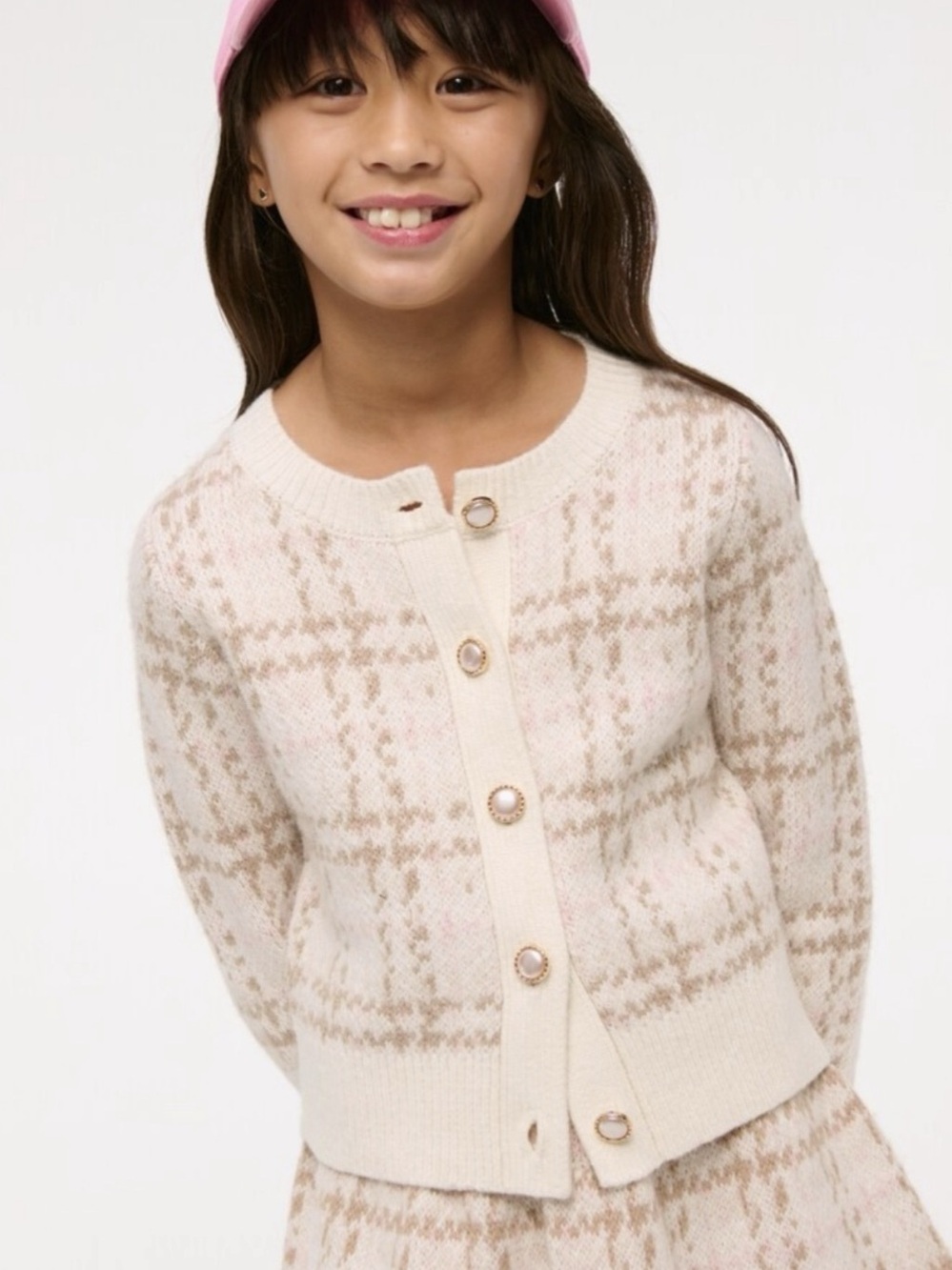 Abercrombie Kids Fair Isle Pearl Button Cardigan Size 9/10